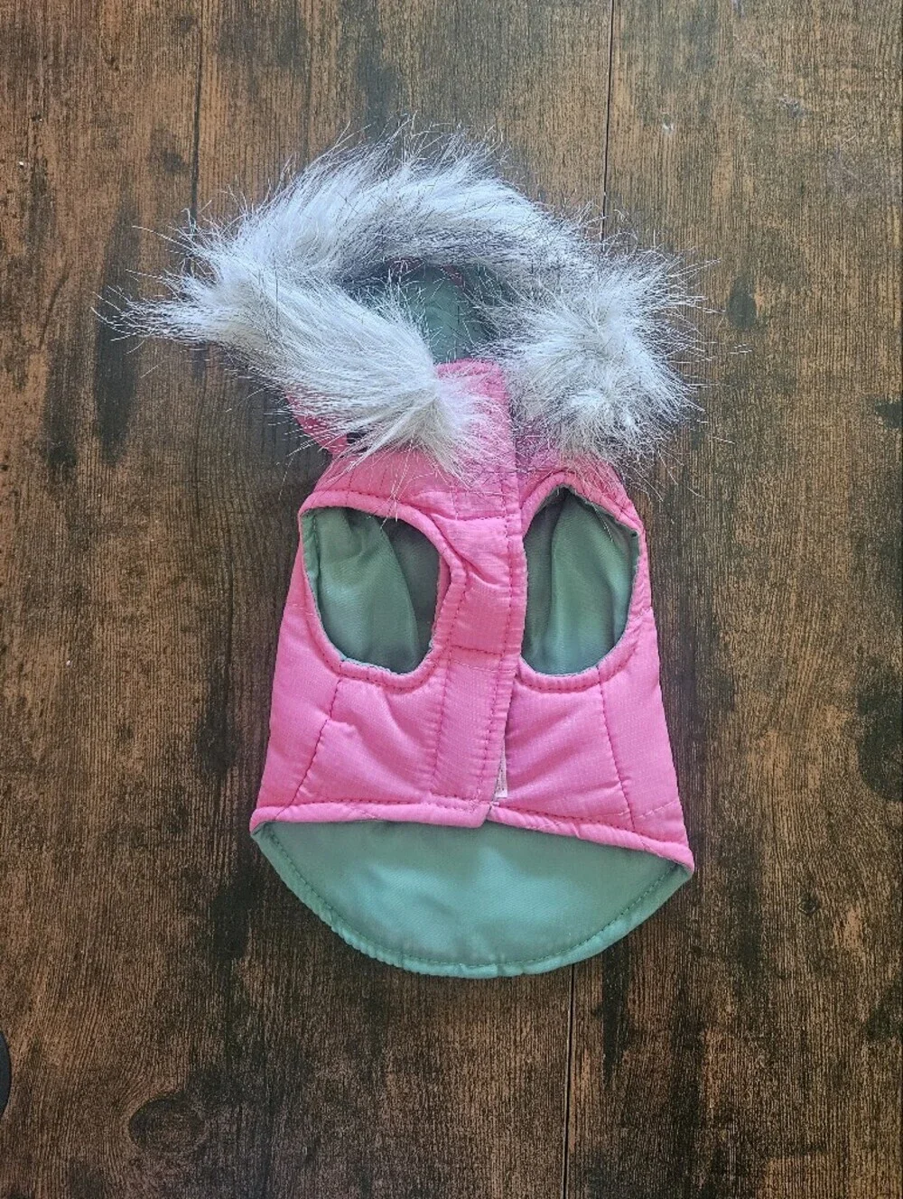 Zack & Zoey Pink Quilted Hooded Pet Coat with Faux Fur Trim Size XXS